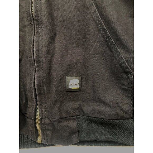 Berne Workwear Cornwell Tools Canvas Jacket Black Work Coat Quilted Hood Mens XL - Picture 6 of 12